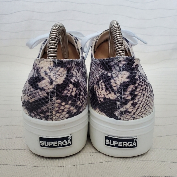 Superga Womens 2790 Snake Print Platform Sneakers Shoes S00GB00 Size 8 - Picture 5 of 11